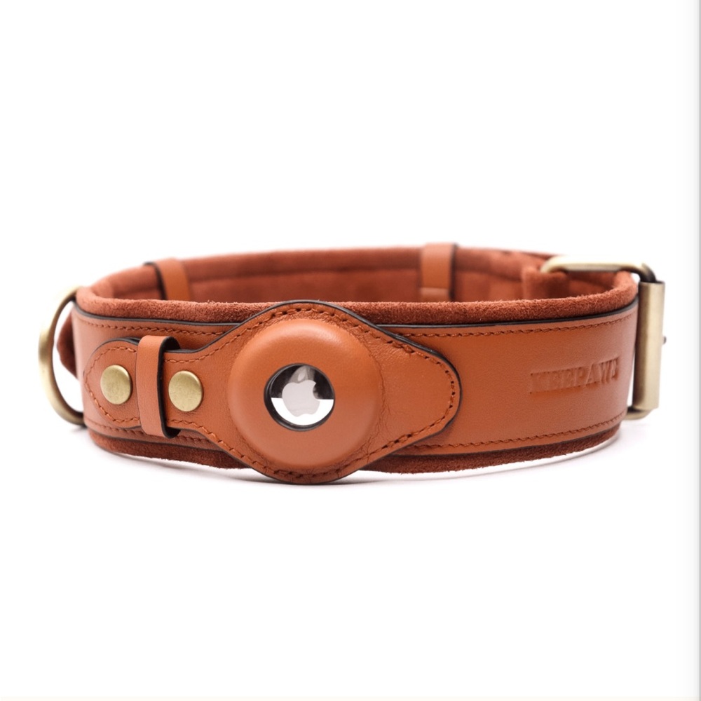Keepaws Leather AirTag Collar